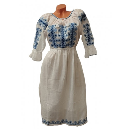 Rochie alba cu motive traditionala Maia