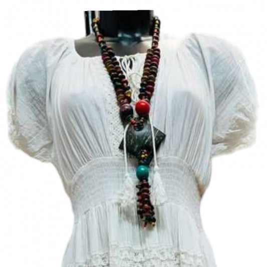 Rochie Bej Tradițională2  Eleganță Naturală cu Mâneci Scurte