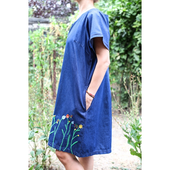 Rochie brodata din denim Elena9