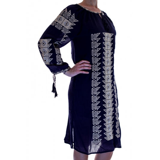 Rochie  brodata dreapta cu motive traditionale