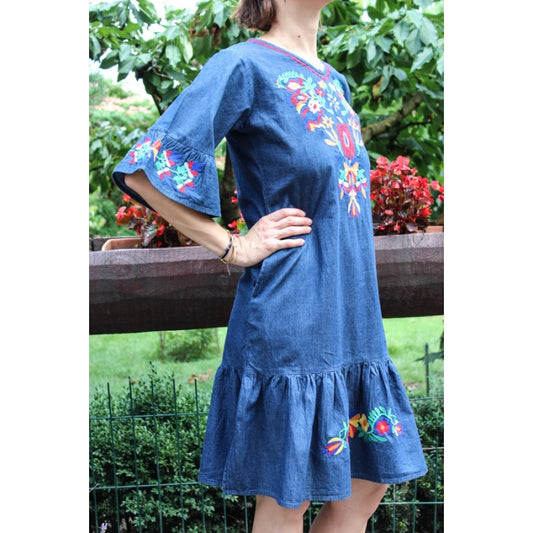Rochie din denim inchis Alexia