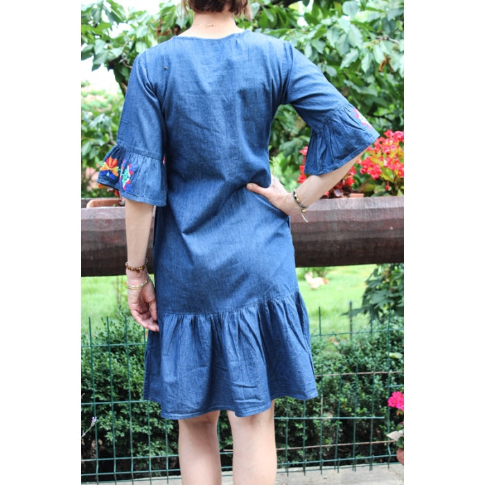 Rochie din denim inchis Alexia