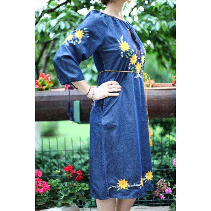 Rochie din denim inchis Sorana