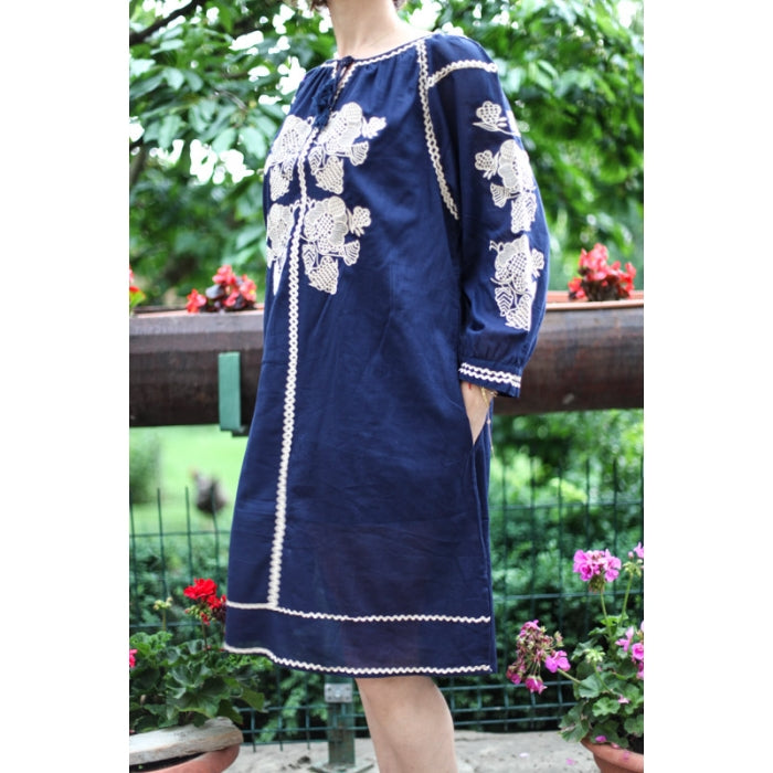 Rochie Traditionala Bleumarin Amelia