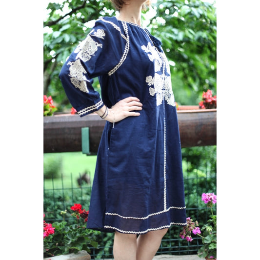 Rochie Traditionala Bleumarin Amelia