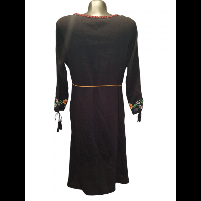 Rochie Traditionala neagra cu maneca lunga