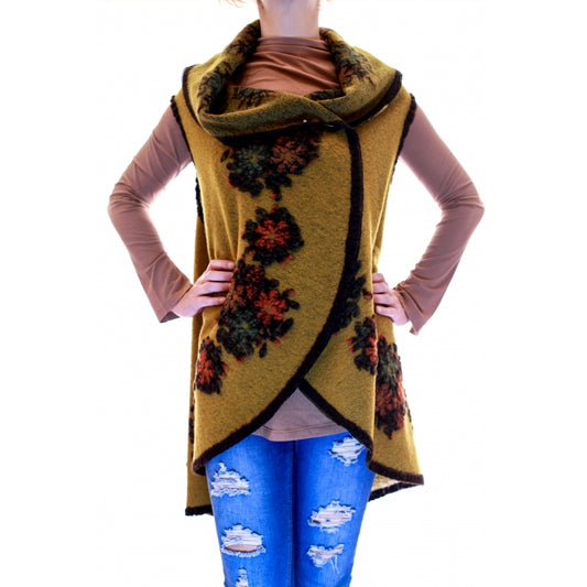 Vesta din lana cu model floral1