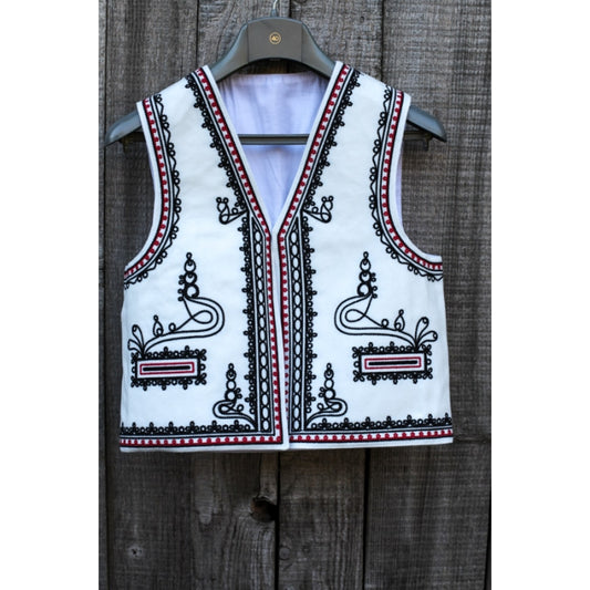 Vesta Traditionala Copii Unisex Stilizata Alba