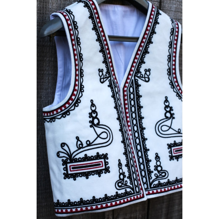 Vesta Traditionala Copii Unisex Stilizata Alba
